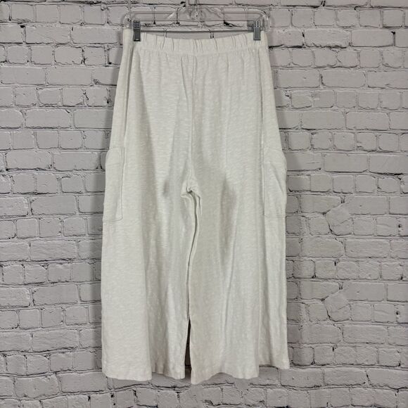 Chalet Cropped Wide Leg Pants Womens M Lagenlook Cottagecore Boho Hippie - Picture 7 of 7